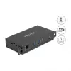 Koncentrator USB DELOCK 3-portowy 5 Gb/s z RJ45 Gigabit PoE++ i hostem USB Type-C, obudowa metalowa, izolacja 1,5 kV, czarny