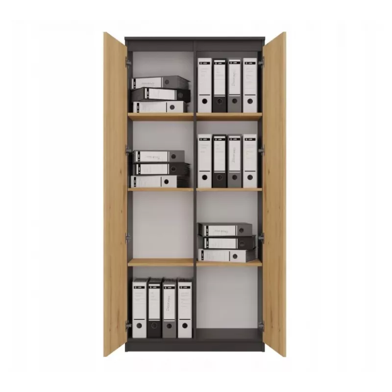 RS-80 HEMN OFFICE SHELVING UNIT, ANTHRACITE/ARTISAN OAK