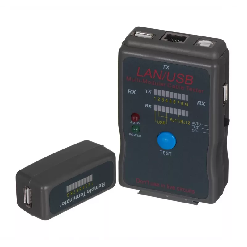Cablexpert NCT-2 Tester kabli sieciowych Czarny