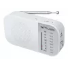 Radio przenośne Muse M-025 RW — analogowe FM/MW, białe, zasilane bateriami, antena zewnętrzna