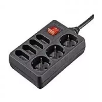 Hama 00108868 listwa zasilająca 1,4 m 7 gniazd AC Wewnętrzna Czarna
