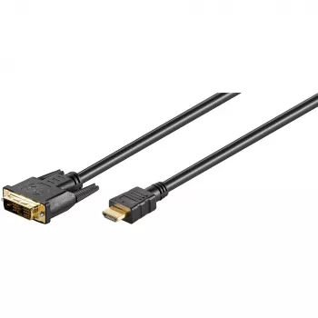 Wentronic Goobay HDMI™ / DVI-D kabel, Czarny, 3 m - 19pol. HDMI™-Plug>DVI-D (18+1) Plug (51581)