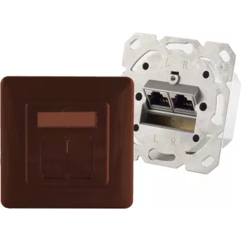 ShiverPeaks S-Conn BS74280-BR gniazdo 2 x RJ-45 brązowe