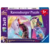 Zestaw puzzli Ravensburger Unicorn Academy — 3 x 49 elementów, dla dzieci