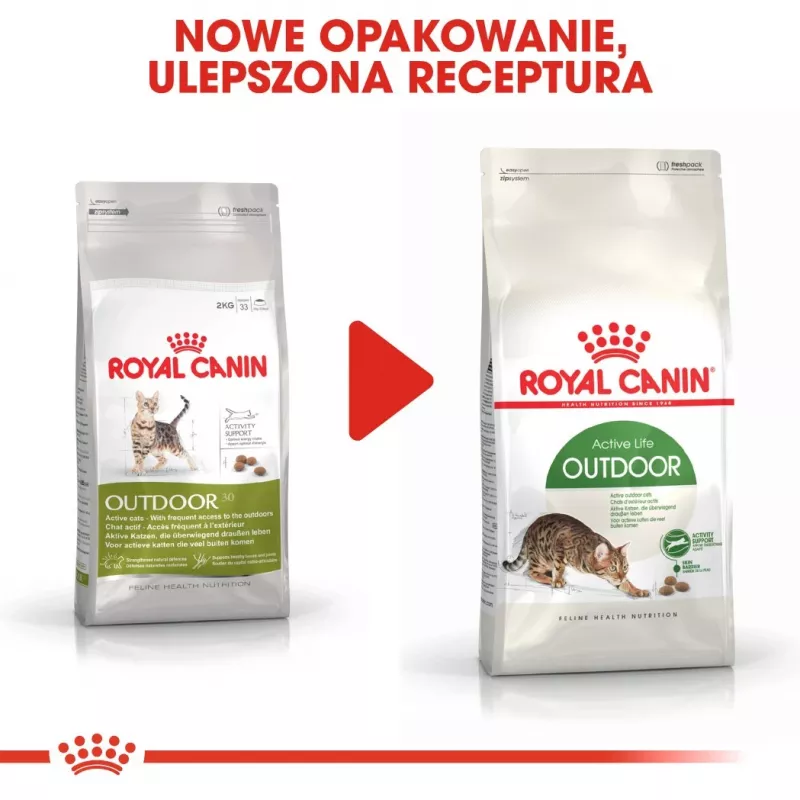 Sucha karma dla kota Royal Canin Active Life Outdoor 4 kg — Dorosły, Drób, 30% Białka, 20% Tłuszczu