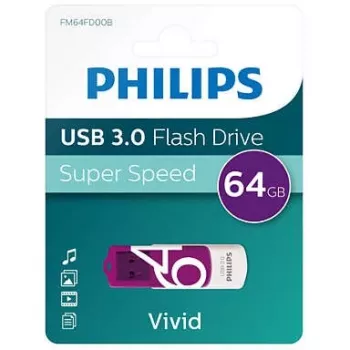 Philips FM64FD00B pamięć USB 64 GB USB Type-A 3.2 Gen 1 (3.1 Gen 1) fioletowy, biały