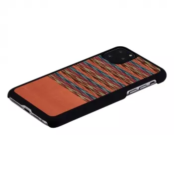 Etui na smartfona man and wood dla iPhone 11 Pro Max — brązowa krata, czarne wykończenie