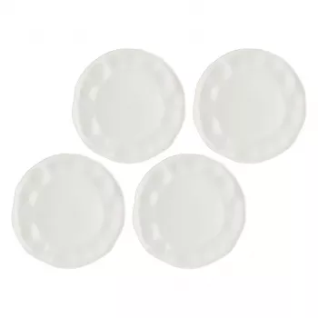 Zestaw talerzy obiadowych LA PORCELLANA BIANCA LUNIA — zestaw 4 białych talerzy porcelanowych