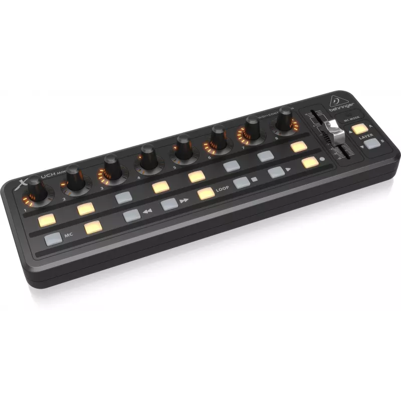 Klawiatura MIDI USB Behringer X-TOUCH MINI Typ sterowania Przyciski Obrotowe Suwak Pokrętła