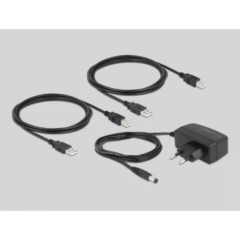 DeLOCK 11494 przełącznik danych komputerowych Czarny USB Typ-A Typ-B 0,48 Gbit/s