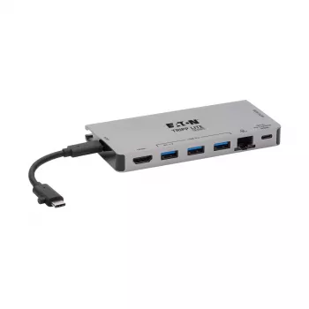 Stacja dokująca USB-C - 4K HDMI, USB 3.2 Gen 1, Hub USB-A, GbE, Czytnik kart, Ładowanie 100W PD, Odłączany przewód U442-DOCK5D-GY