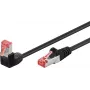 Goobay CAT 6 kabel połączeniowy 1x kąt prosty, S/FTP (PiMF), czarny, 10 m - zaczep od góry, LSZH bezhalogenowy, miedziany (51547)