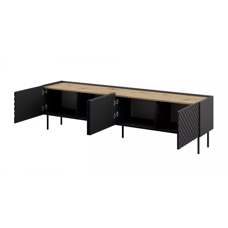 4D szafka RTV ONDA 200x40x35-54 czarny (stojąca lub montowana na ścianie)