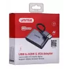 UNITEK V1304A adapter kabla wideo 0,15 m USB typu A HDMI + VGA (D-Sub) Szary