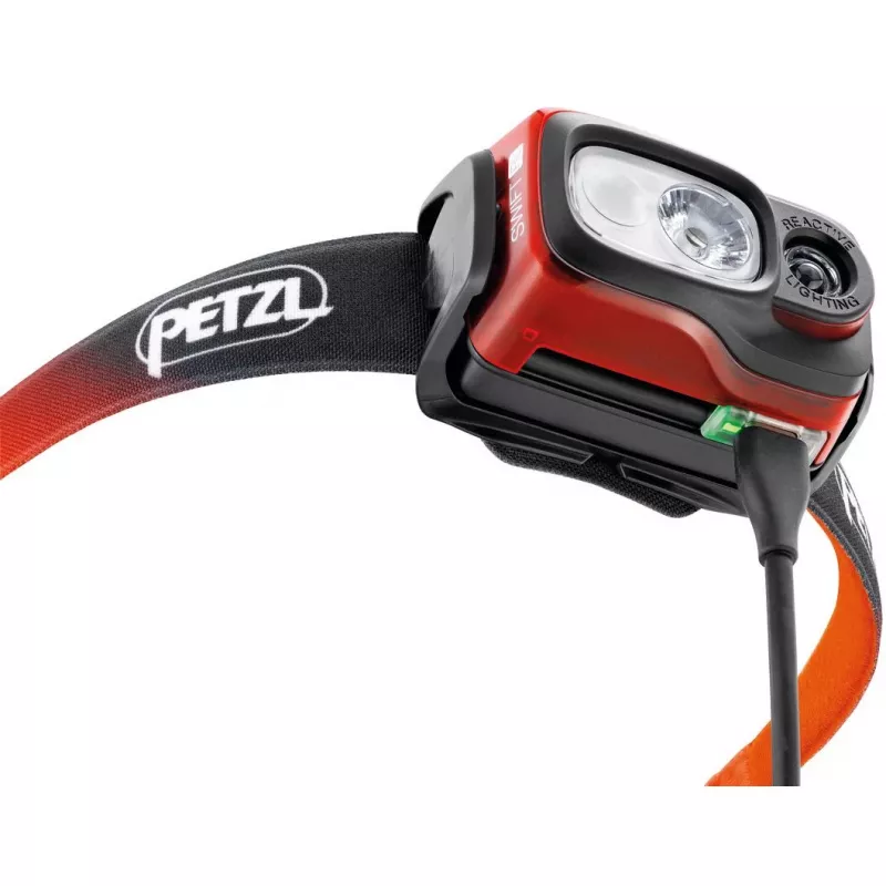 Latarka czołowa LED Petzl SWIFT RL czarno-pomarańczowo-biała