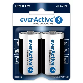 Baterie alkaliczne everActive Pro Alkaline LR20 D - blister, 2 szt.