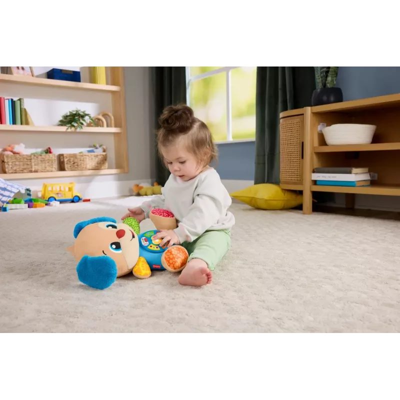 Interaktywna zabawka edukacyjna MATTEL Fisher-Price Learn & Laugh Puppy JFD27 — światełka, dźwięki, przyciski do wczesnej nauki