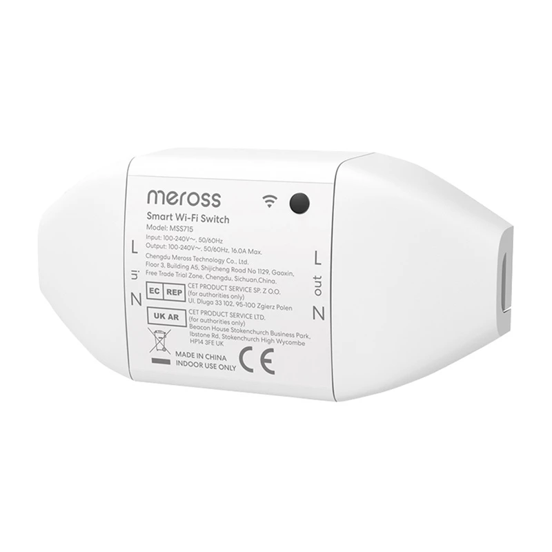 Inteligentny przełącznik WiFi Meross MSS715MA-UN zgodny z Matter - jednokanałowy przekaźnik w ścianie do automatyki domowej