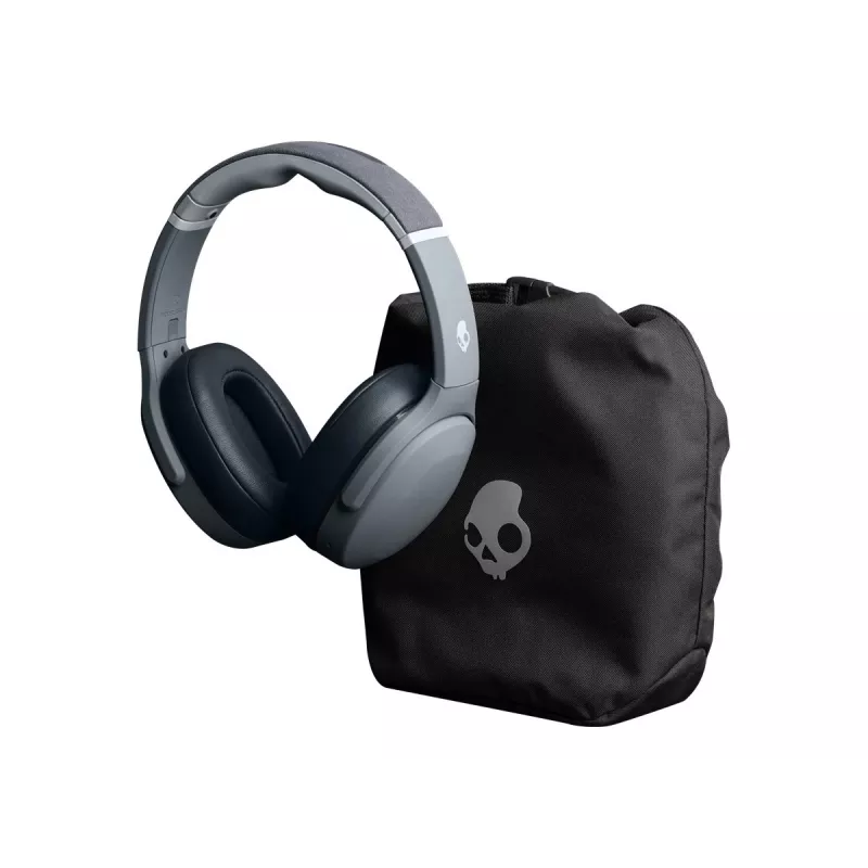 Słuchawki Skullcandy Crusher Evo — przewodowe i Bluetooth, szary, 40 h odtwarzania, USB-C, AUX, składane