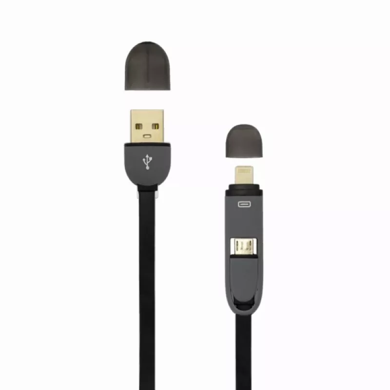 Kabel męski USB A na Micro USB + 8-pin iPh męski SBOX 1m czarny