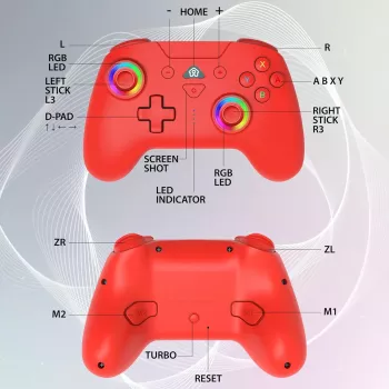 Subsonic Bezprzewodowy Kontroler LED Czerwony do Switch