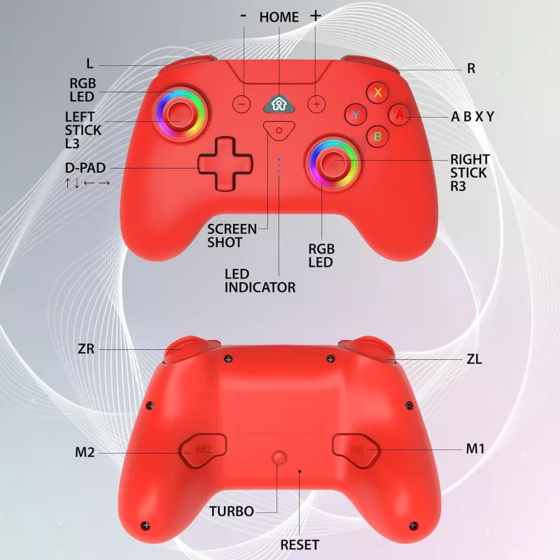 Subsonic Bezprzewodowy Kontroler LED Czerwony do Switch