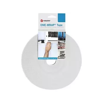 Taśma na rzep do kabli Velcro 25 m x 30 mm szpula, poliamid/PP, biała