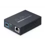 Konwerter mediów PLANET 10GBASE-T na 10GBASE-X SFP+ z portem miedzianym, czarny