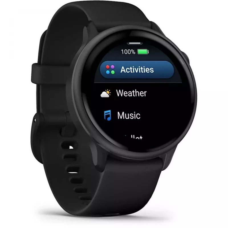 Garmin vívoactive 6 3,05 cm (1,2) AMOLED 42 mm Cyfrowy 390 x 390 pikseli Ekran dotykowy Czarny Wi-Fi GPS (satelitarny)