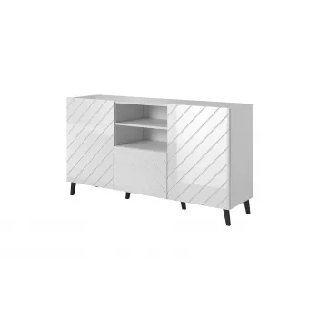 ABETO komoda 150x42x82 biały połysk