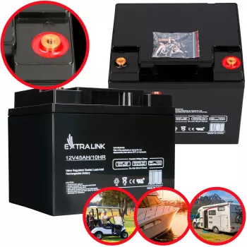 UPS bateria Extralink Accumulator AGM 12V 45Ah — Sealed Lead Acid (VRLA), 1 pc, Czarny