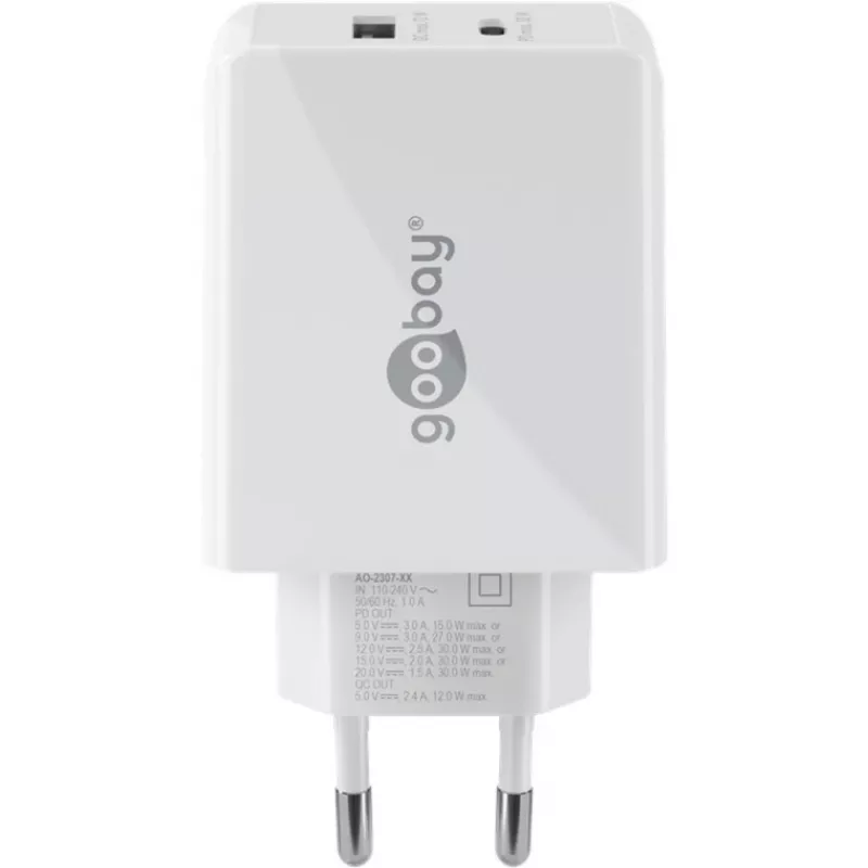 Goobay Dual USB-C™ PD (Power Delivery) Fast Charger (30 W) (61674)