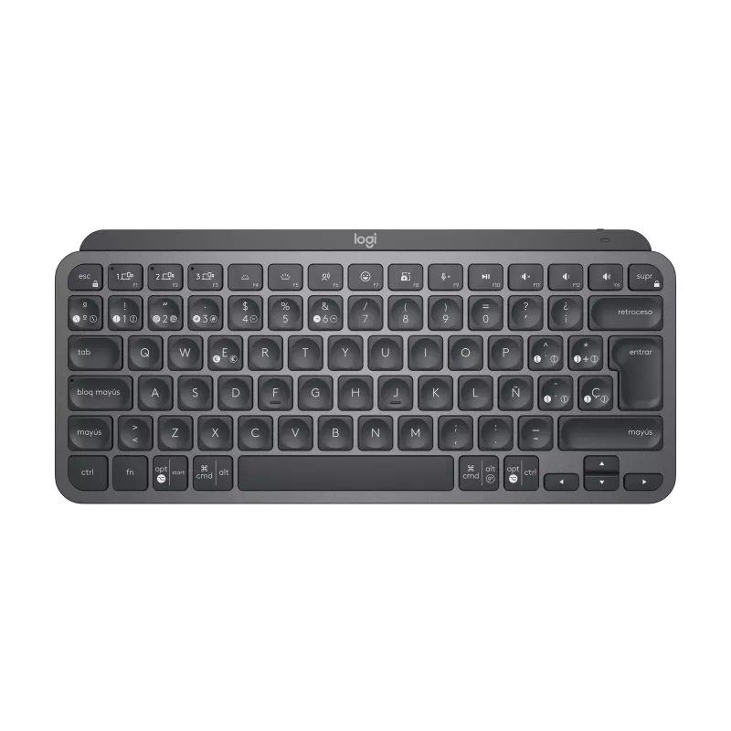 Logitech MX Keys Mini for Business - Klawiatura - podświetlana - Bezprzewodowa - Bluetooth LE - QWERTY - Hiszpański - Europa - Grafit (920-010603)