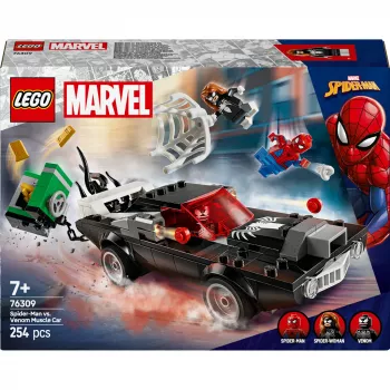 Zestaw konstrukcyjny LEGO Marvel Super Heroes Spider-Man vs. Venom Muscle Car 76309 — 254 elementy, 3 minifigurki, wiek 7+
