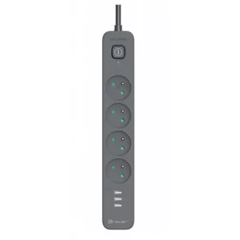 Listwa przeciwprzepięciowa Power Line+ mobile ready 1,5 m (4 gniazda + 3x USB A, 5V 2,4A)