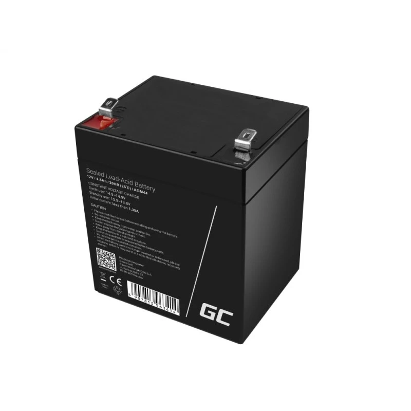 Bateria UPS zielony Cell AGM44 — 12 V 4.5 Ah Sealed Lead Acid (VRLA), 101×70×90 mm, 1.35 kg, czarna