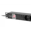Jednostka dystrybucji zasilania LANBERG PDU-06E-0200-BK — 6 gniazd typu E, 16 A, kabel 2 m, 1U do szafy rack, 220–250 V