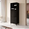 Szafka do przechowywania cama meble ABETO 60×40×176,5 cm czarny połysk, stojąca przy ścianie