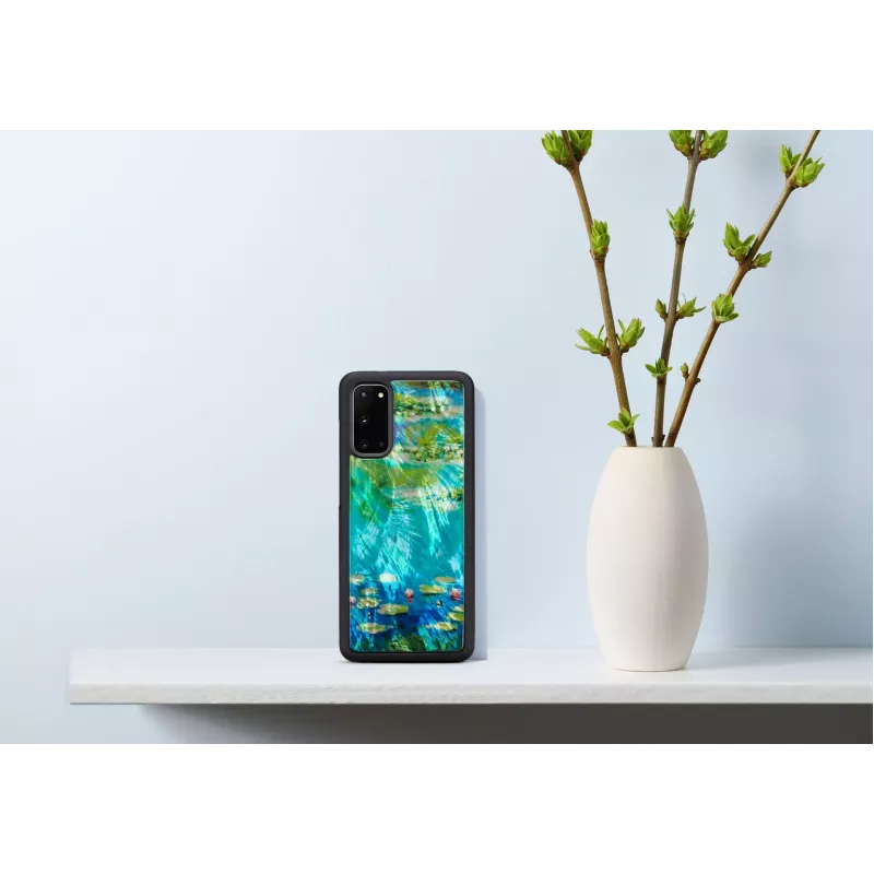 Etui ochronne iKins na telefon Samsung Galaxy S20 — Czarny Wzór Lilii Wodnych