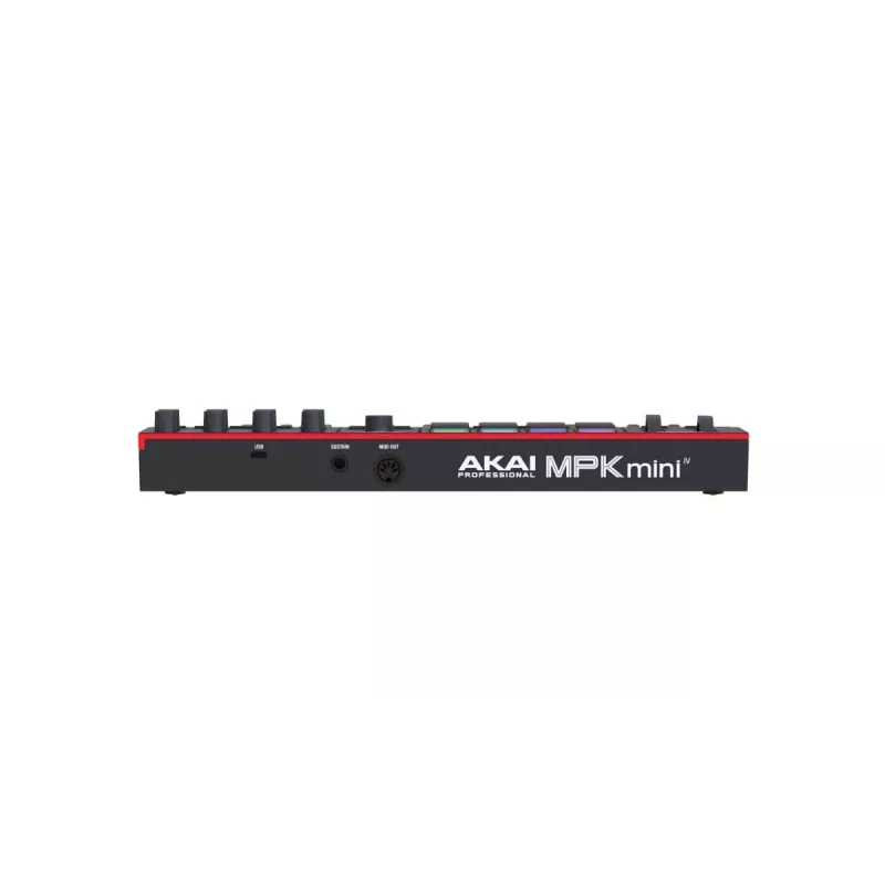 Klawiatura MIDI AKAI MPK MINI 4 Czarna — 25 klawiszy, 8 padów, 8 enkoderów, arpeggiator, USB-C, wyjście MIDI