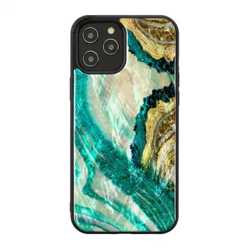 Etui ochronne iKins do Apple iPhone 12 Pro Max — wzór akwamarynowego agatu