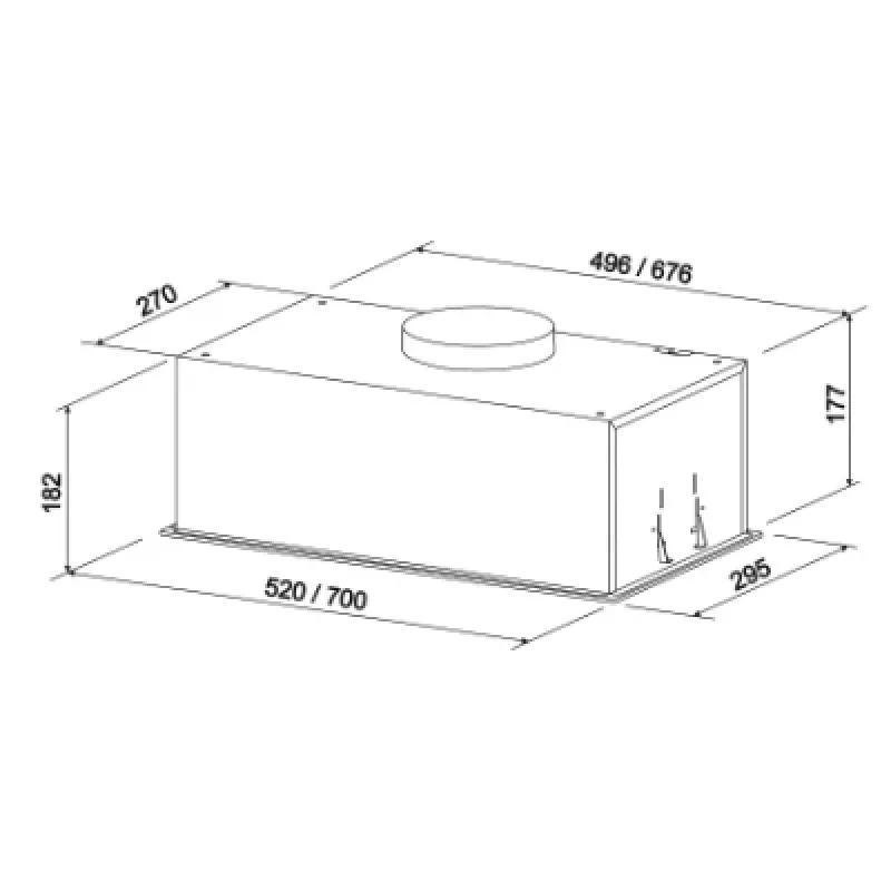 ELEYUS HOOD ATR L 14 200 52 BL Podszafkowa Czarny 52 cm 424 m³/h