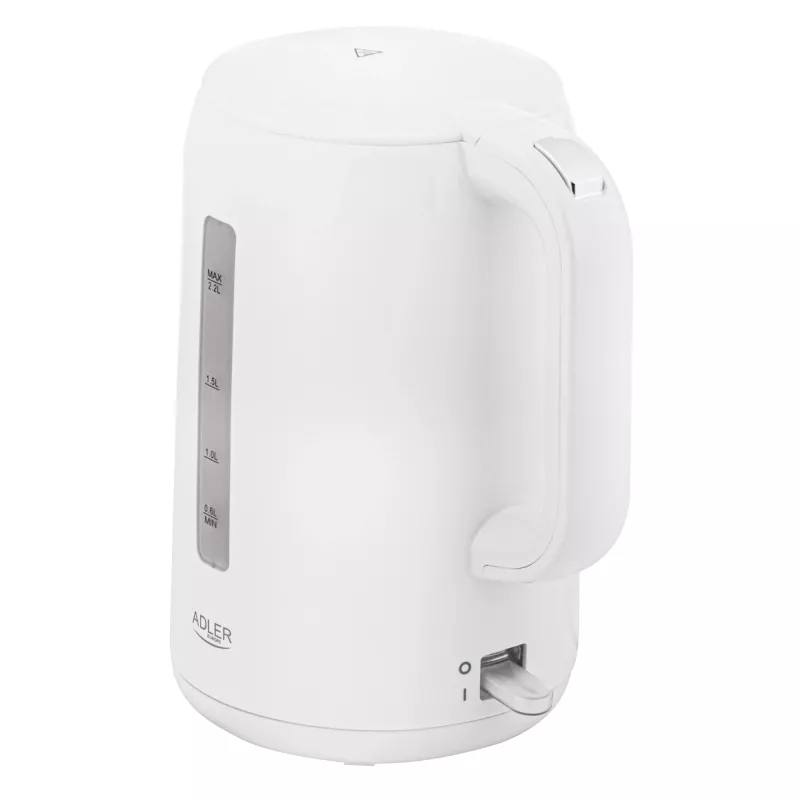 Czajnik Adler AD 1386 | Elektryczny | 1850 W | 2,2 L | Plastik | Obrotowa podstawa 360° | Biały