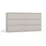 Komoda MALWA M6/140 od top e shop — 6 szuflad, 1380×400×750 mm, laminat kaszmirowy