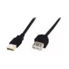 Digitus - Kabel przedłużający USB - USB Typ A, 4-pin (M) - USB Typ A, 4-pin (W) - 3,0m (USB / USB2.0) - Czarny (AK-300202-030-S)
