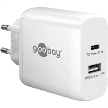 Goobay 65412 Ładowarka do urządzeń mobilnych Słuchawki, Laptop, Smartfon, Tablet Biała AC Wewnętrzna