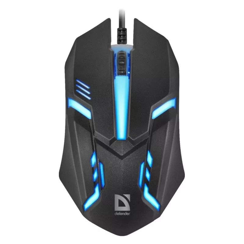 Przewodowa mysz optyczna DEFENDER CYBER MB-560L — symetryczna, 1200 DPI, USB Typ-A, 2 przyciski, czarna