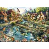Puzzle 1000 szt., schmidt spiele Wioska na skraju lasu, ilustracja krajobrazowa