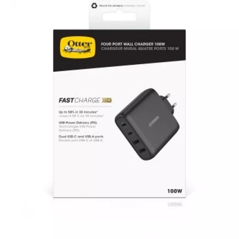 Ładowarka ścienna OTTERBOX 78-81343 100W GaN z 2 portami USB-C i 2 portami USB-A