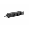 Lanberg PDU-03E-0200-BK jednostka dystrybucji zasilania (PDU) 3 gniazda AC 1U czarna